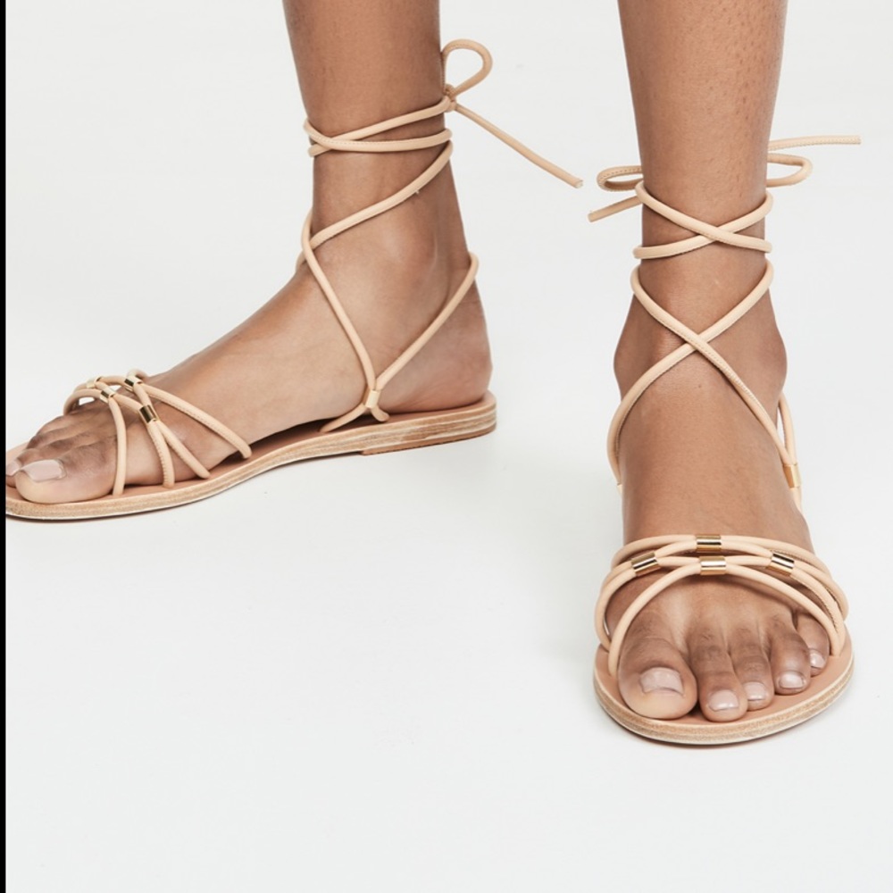Ancient Greek Sandals Persida Platinum Gold 36